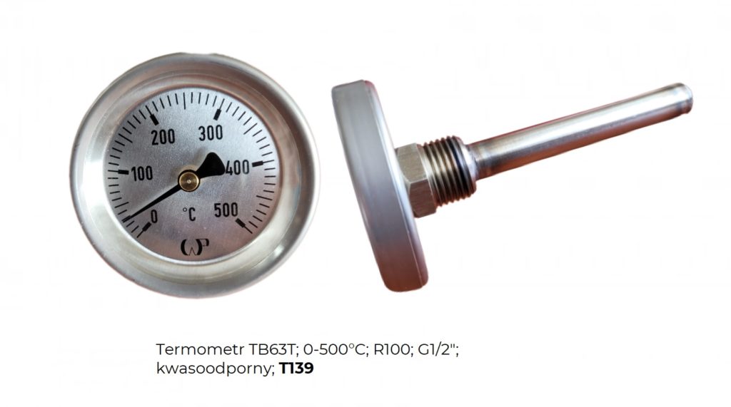 TB63T; 0-500'C; R100; G1 2; kwasoodporny (T139)